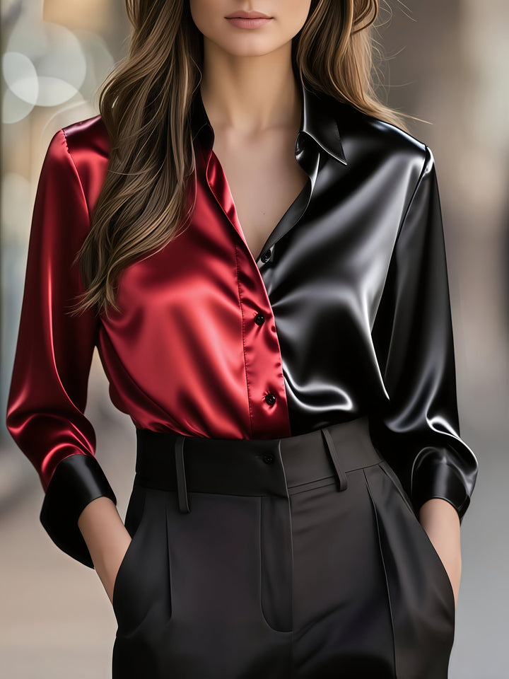Helene | Refined Color-Block Blouse