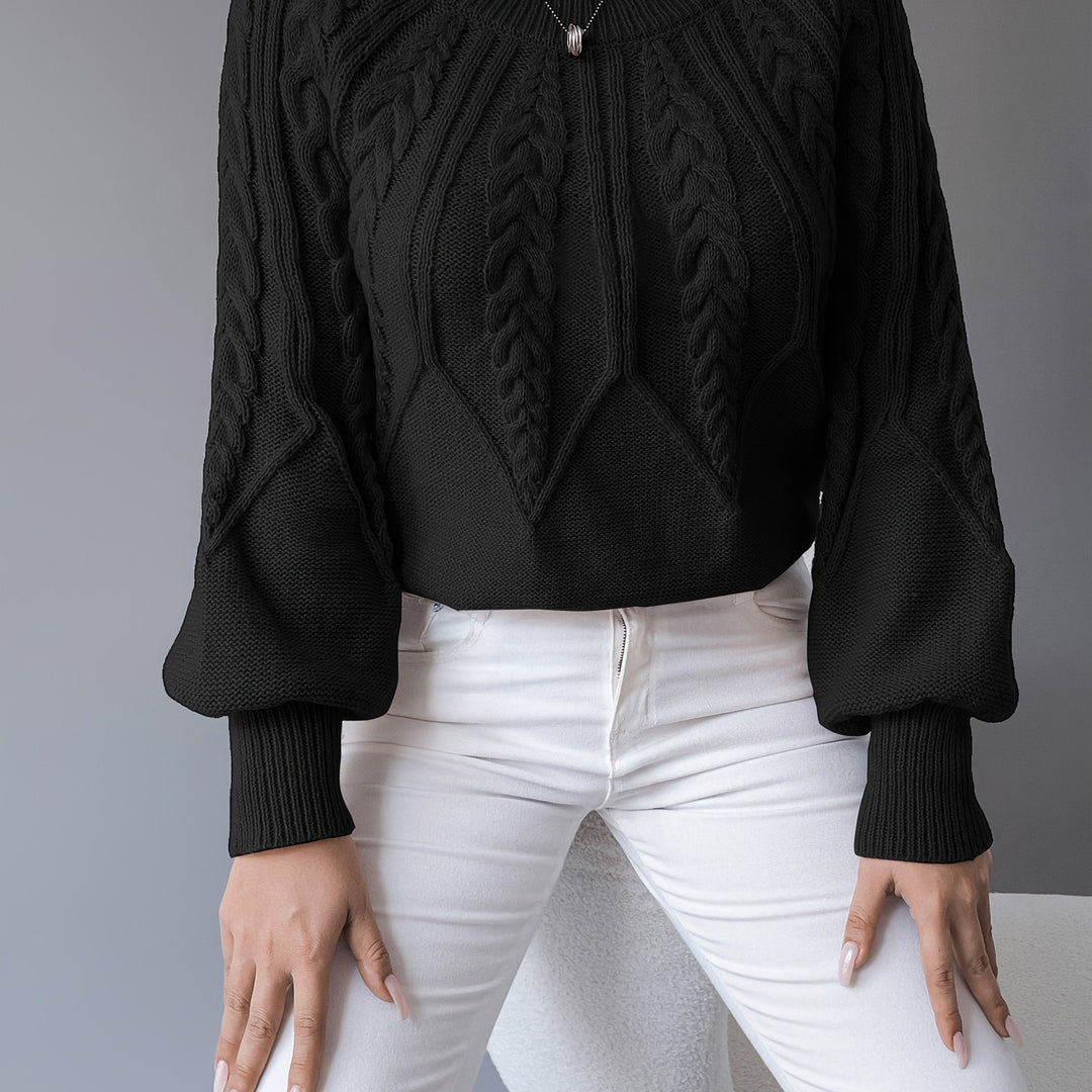 Sabine | Cable-Knit Lantern Sleeve Sweater