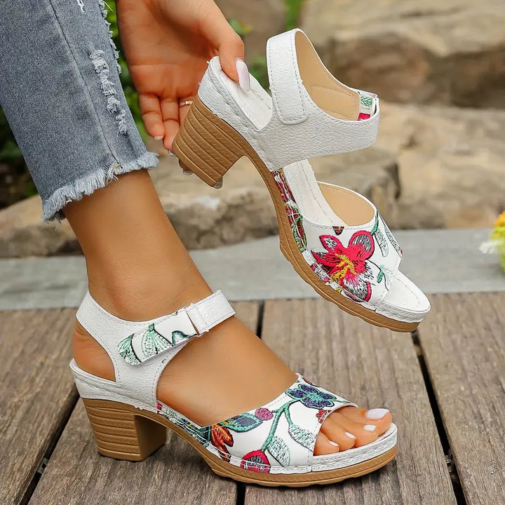 Exmouth | Floral High-heel Sandals