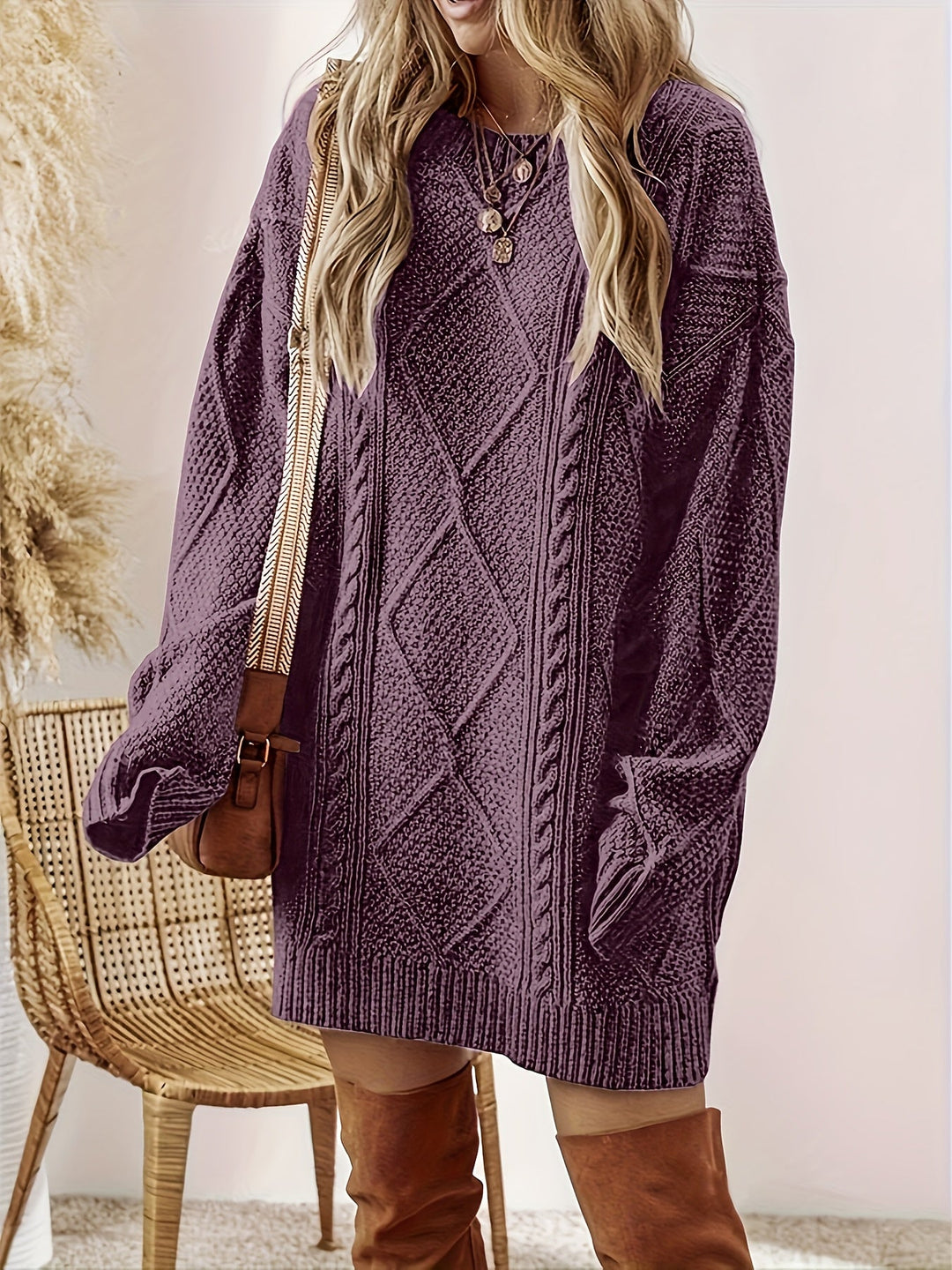 Tabitha | Cable-Knit Sweater Dress