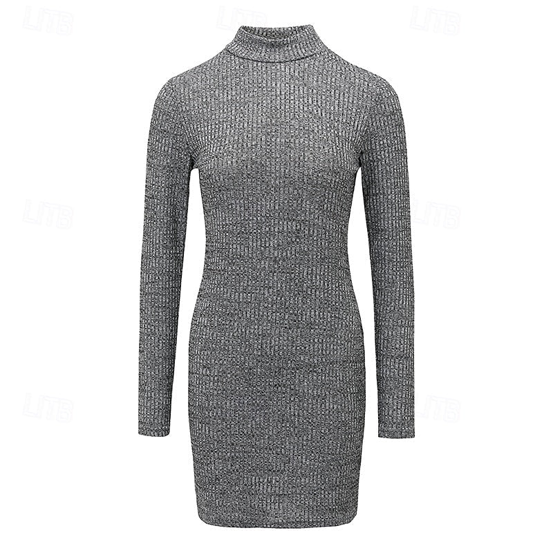By Kim | Ribbed Turtleneck Sweater Dress