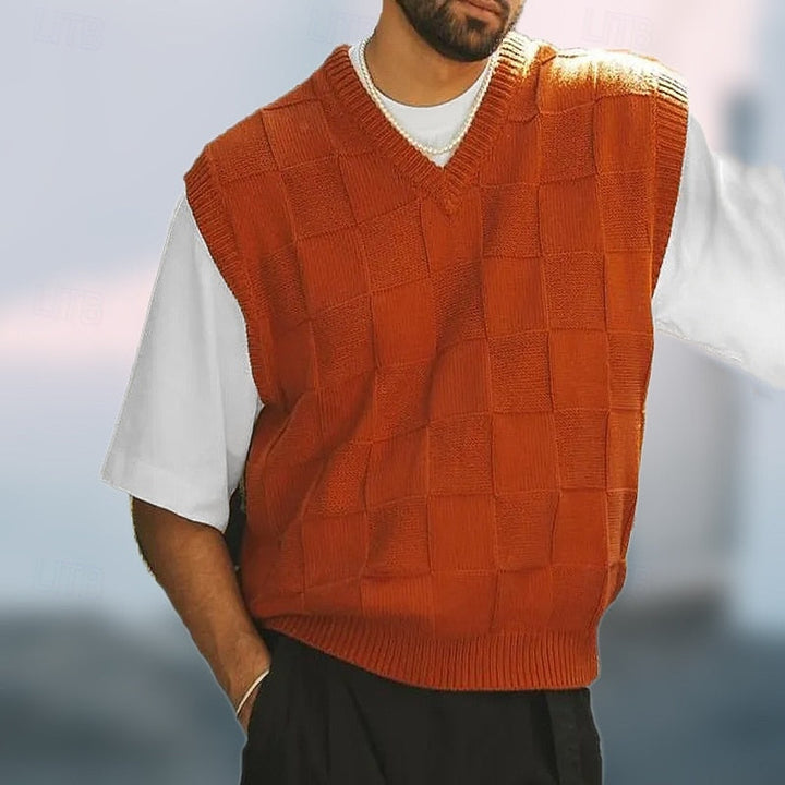 Maurice | Textured V-Neck Sweater Vest