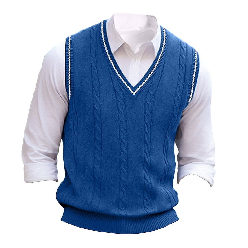 Oscar | Cable-Knit V-Neck Sweater Vest