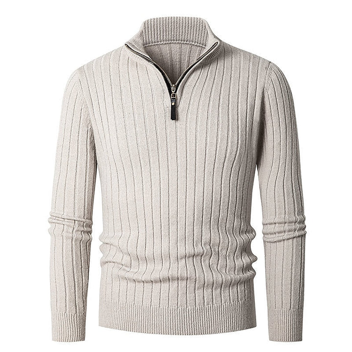 Gavin | Ribbed Quarter-Zip Sweater