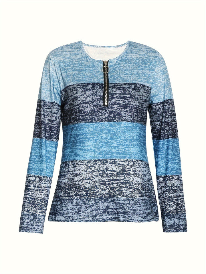 Ophelia | Colorblock Quarter-Zip Top