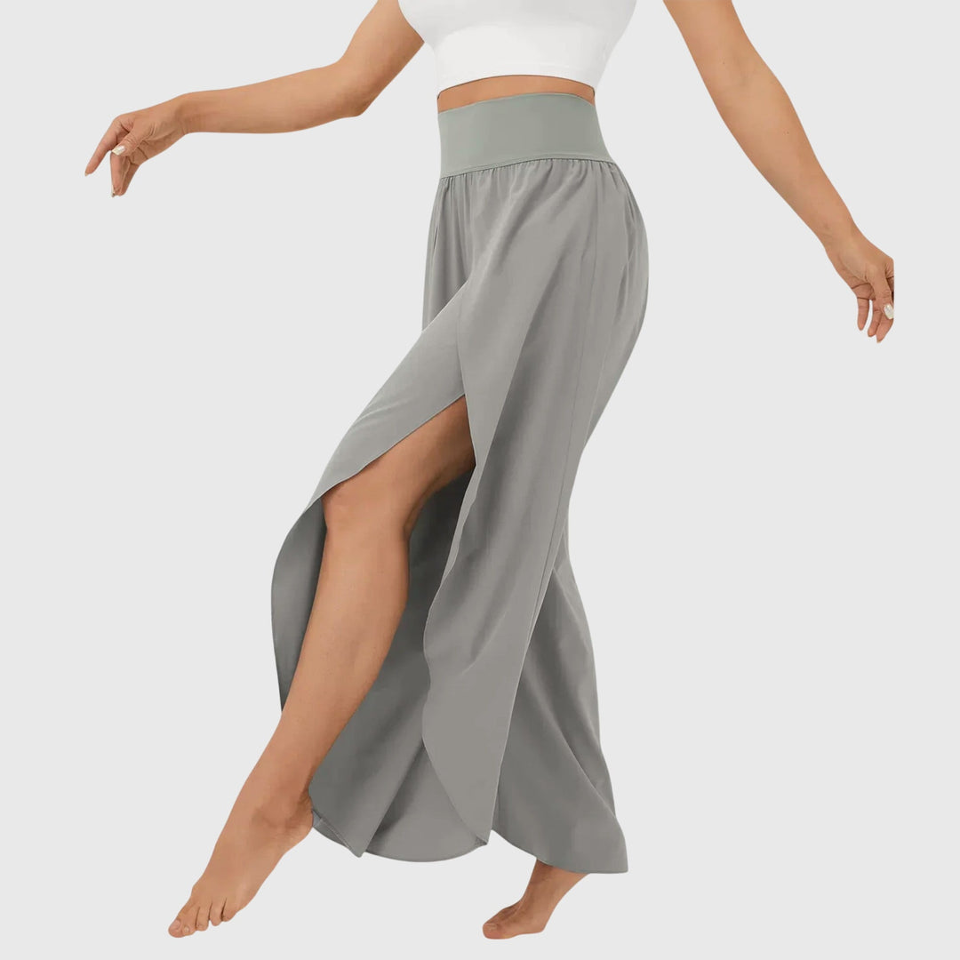 Delphina | Flowing Wide-Leg Split Pants