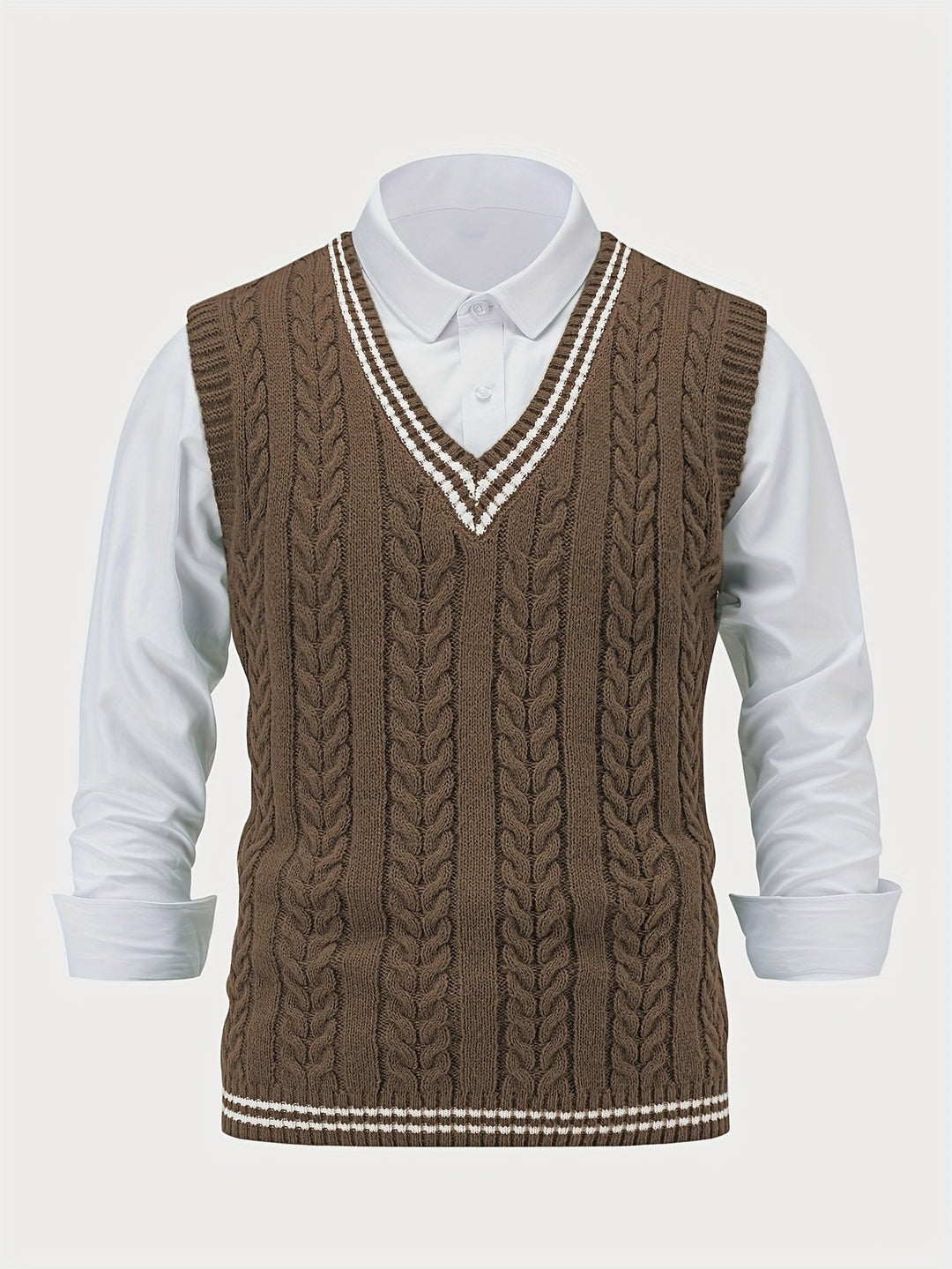Gideon | Cable-Knit V-Neck Sweater Vest