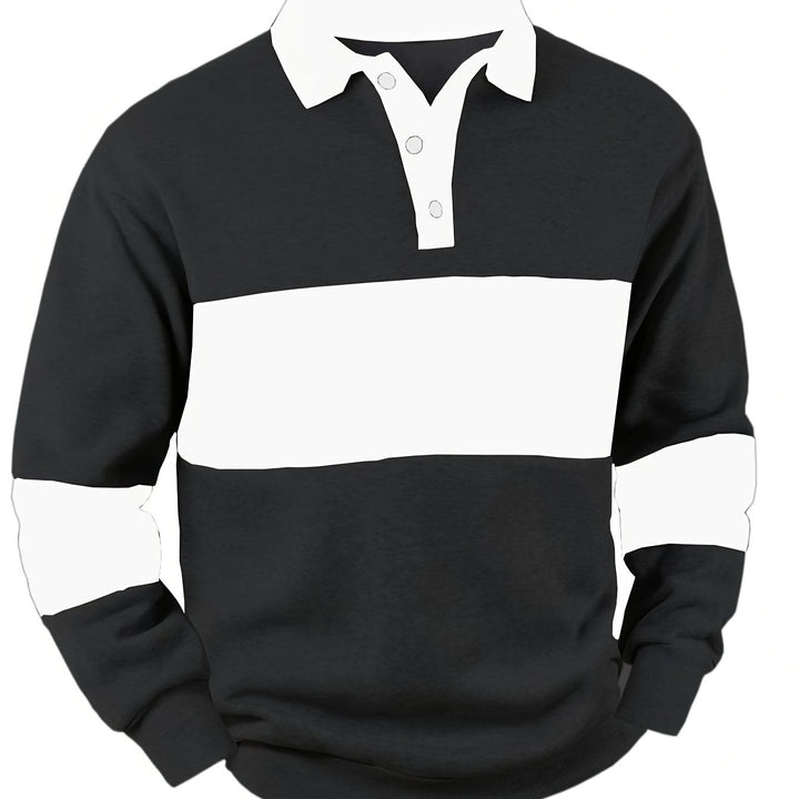 Grayson | Colour-Block Long Sleeve Polo Shirt
