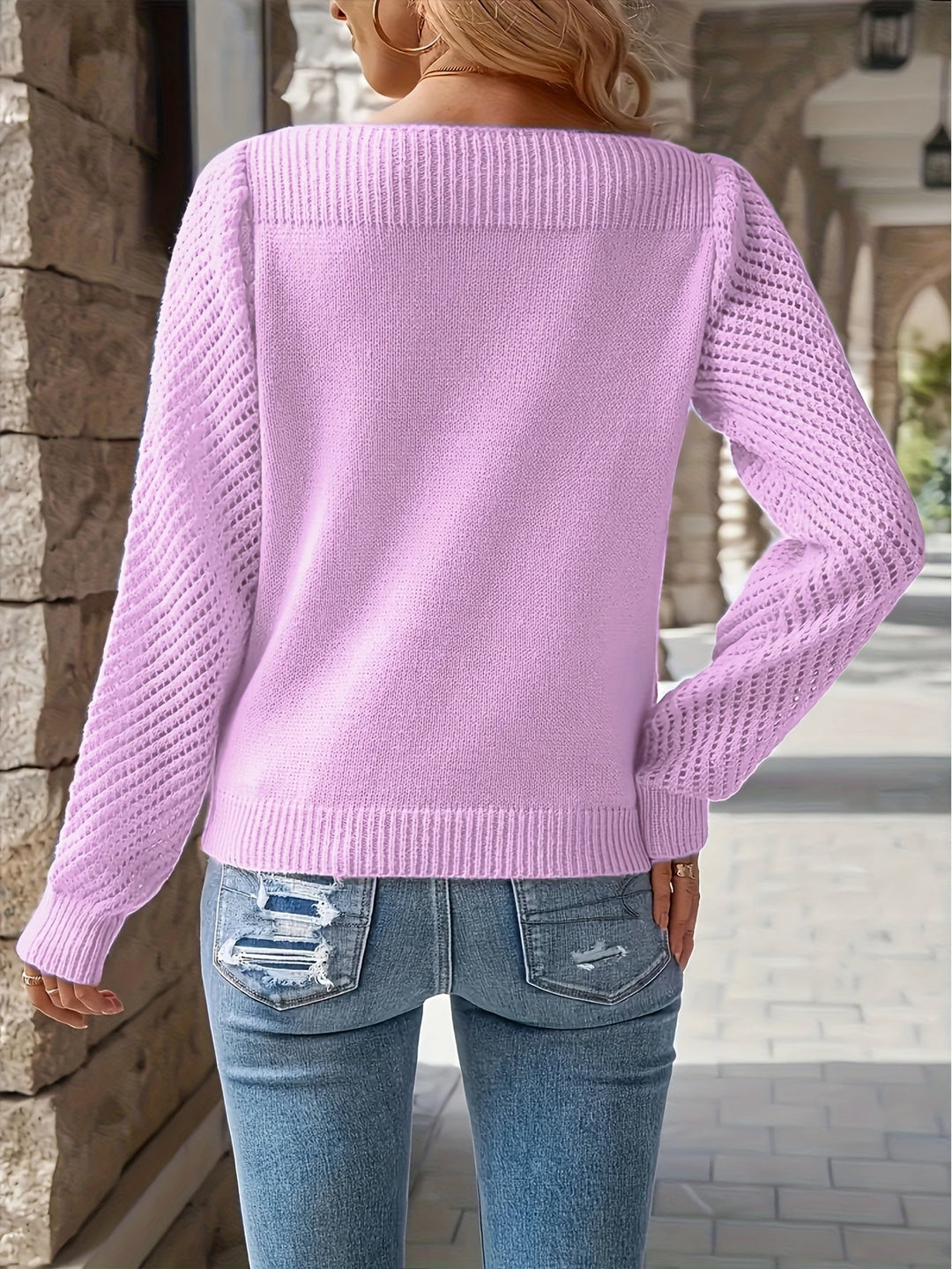 Maisie | Openwork Sleeve Sweater