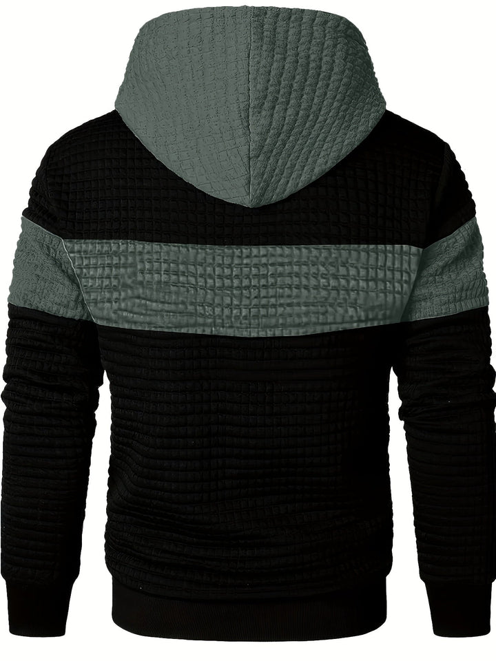 Hayes | Textured Colour-Block Hoodie