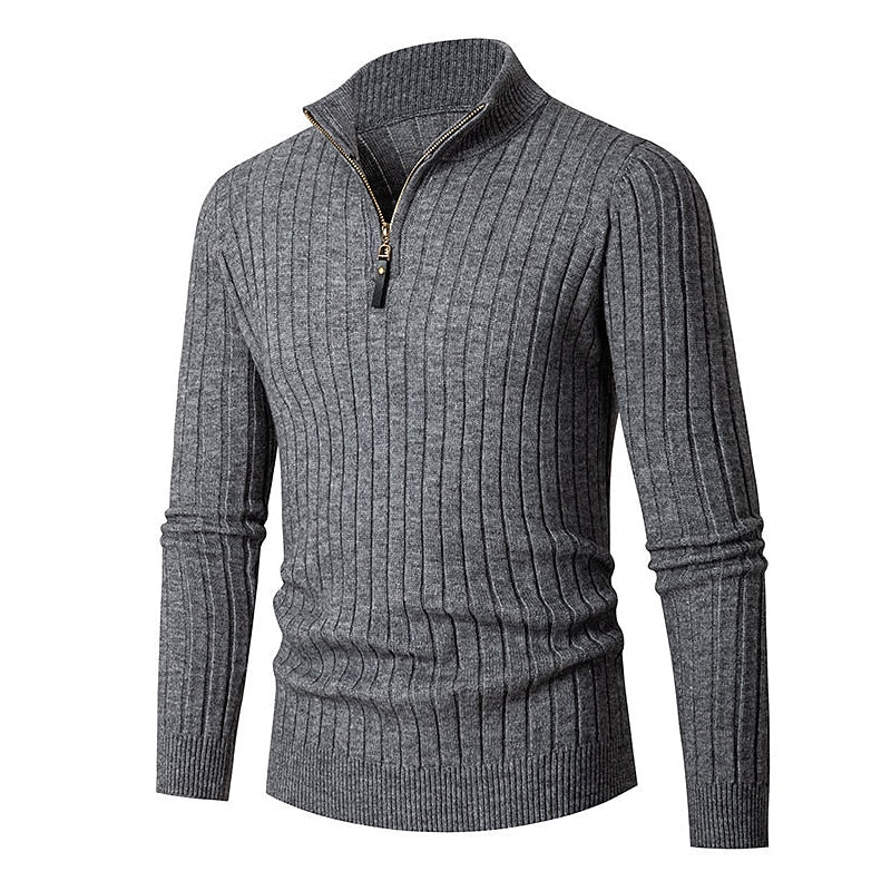 Gavin | Ribbed Quarter-Zip Sweater