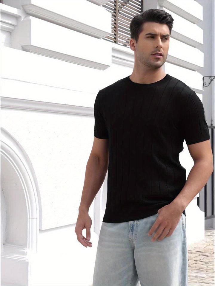 Trevor | Ribbed Short-Sleeve Knit Top