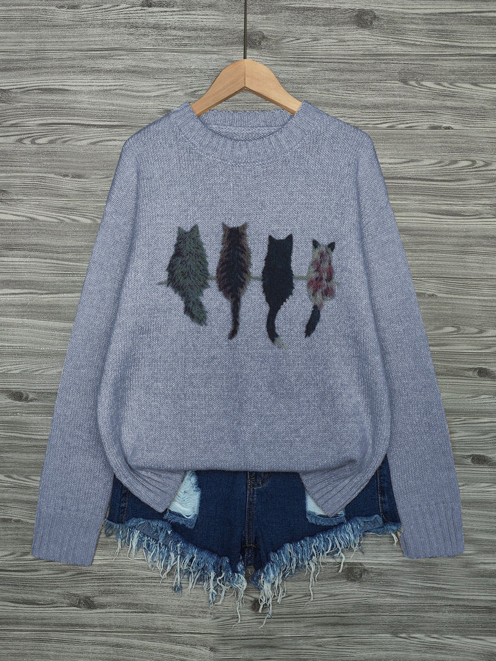 Tamara | Cozy Cat-Print Sweater