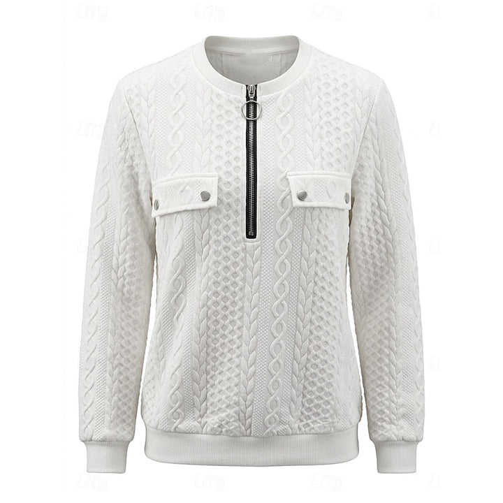 Rosanna | Cable-Textured Quarter-Zip Top