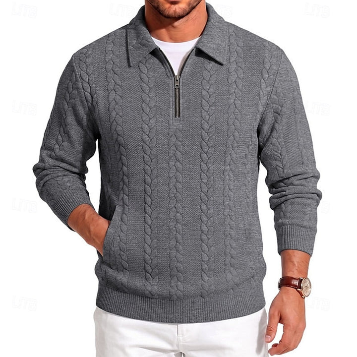 Chase | Textured Quarter-Zip Sweater