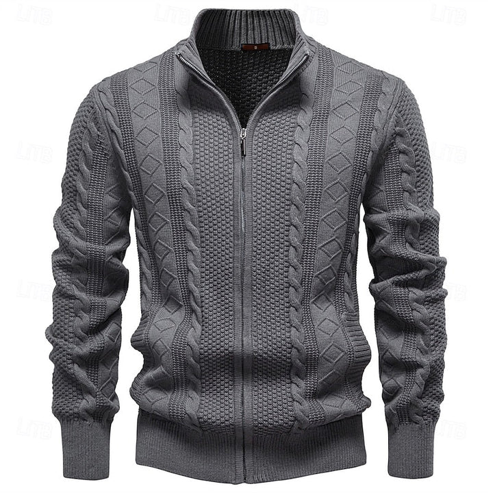 Gerard | Textured Zip-Up Cardigan
