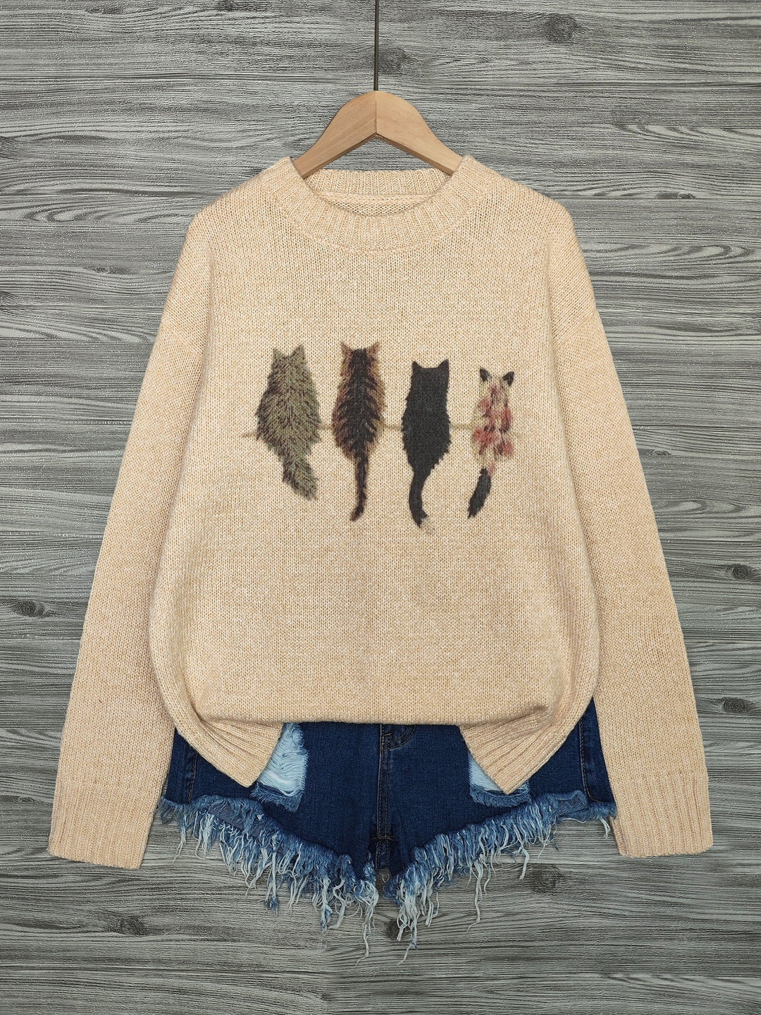 Tamara | Cozy Cat-Print Sweater