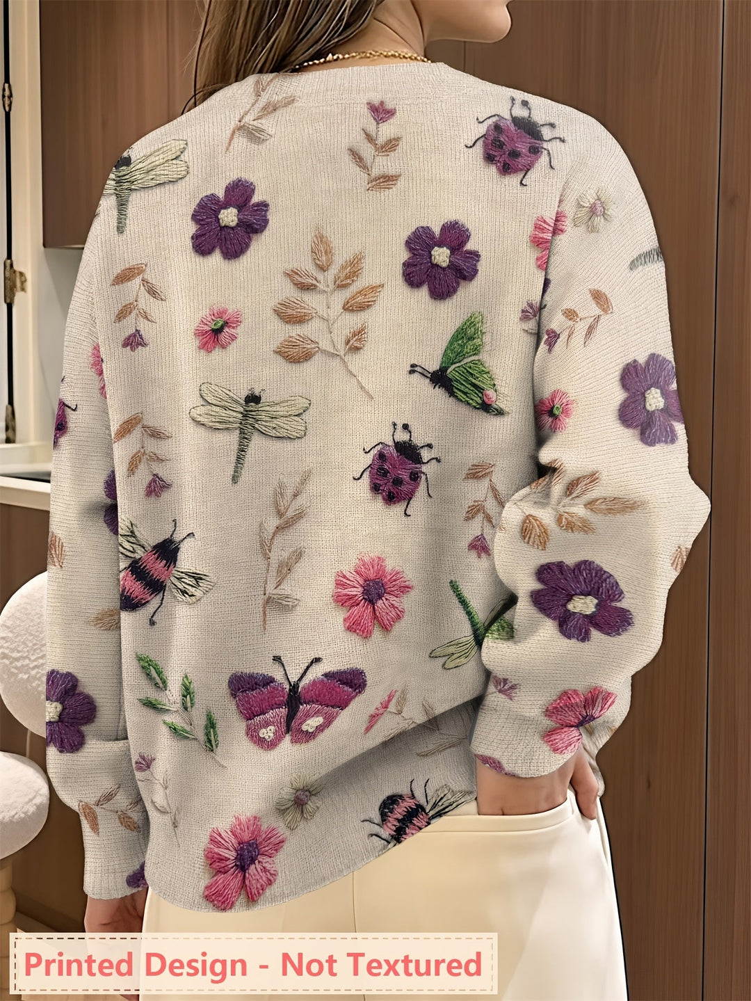 Elsie | Botanical Print Crewneck Sweater