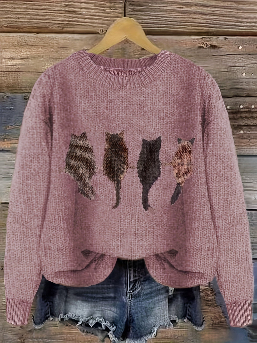 Tamara | Cozy Cat-Print Sweater