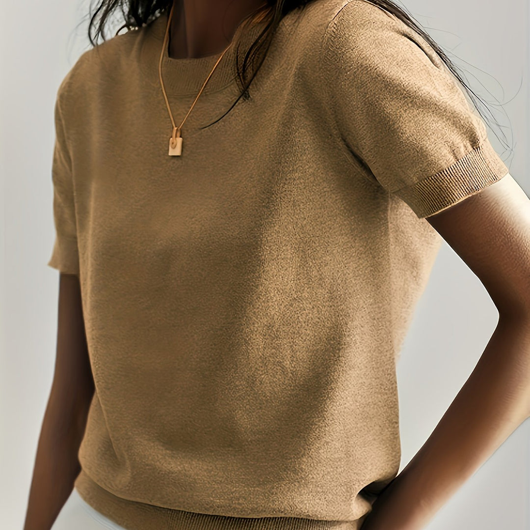 Harriet | Fine-Knit Short Sleeve Sweater