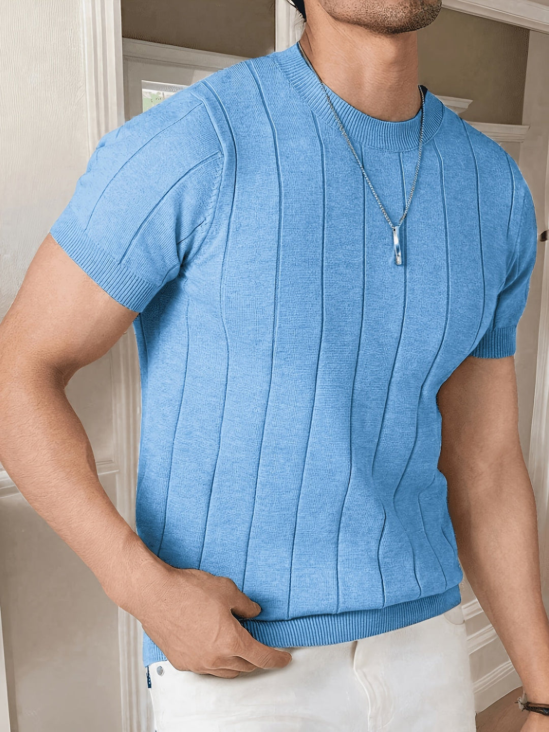 Trevor | Ribbed Short-Sleeve Knit Top