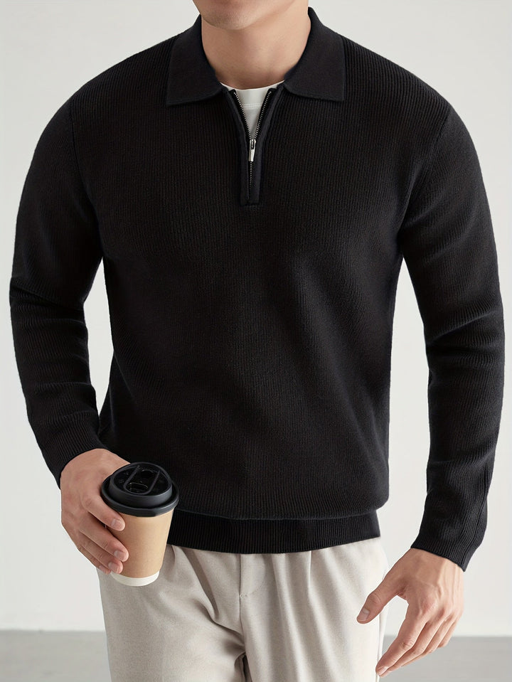 Donovan | Refined Quarter-Zip Polo Sweater