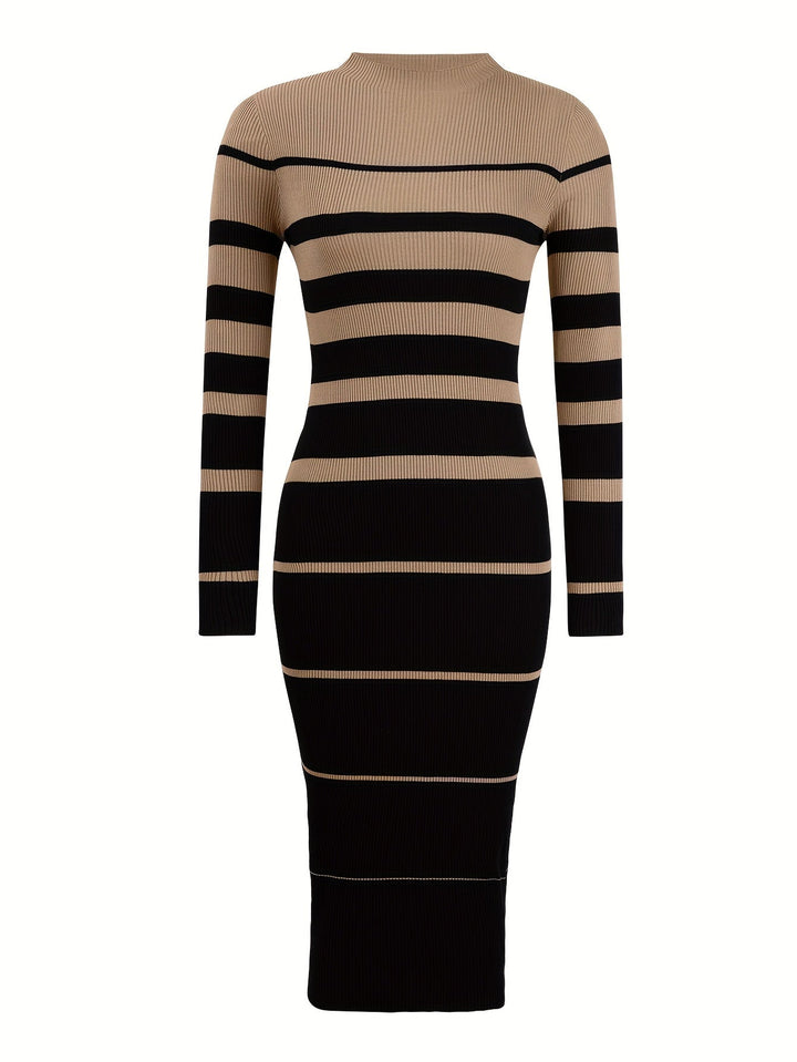 Farrah | Refined Striped Sweater Dress