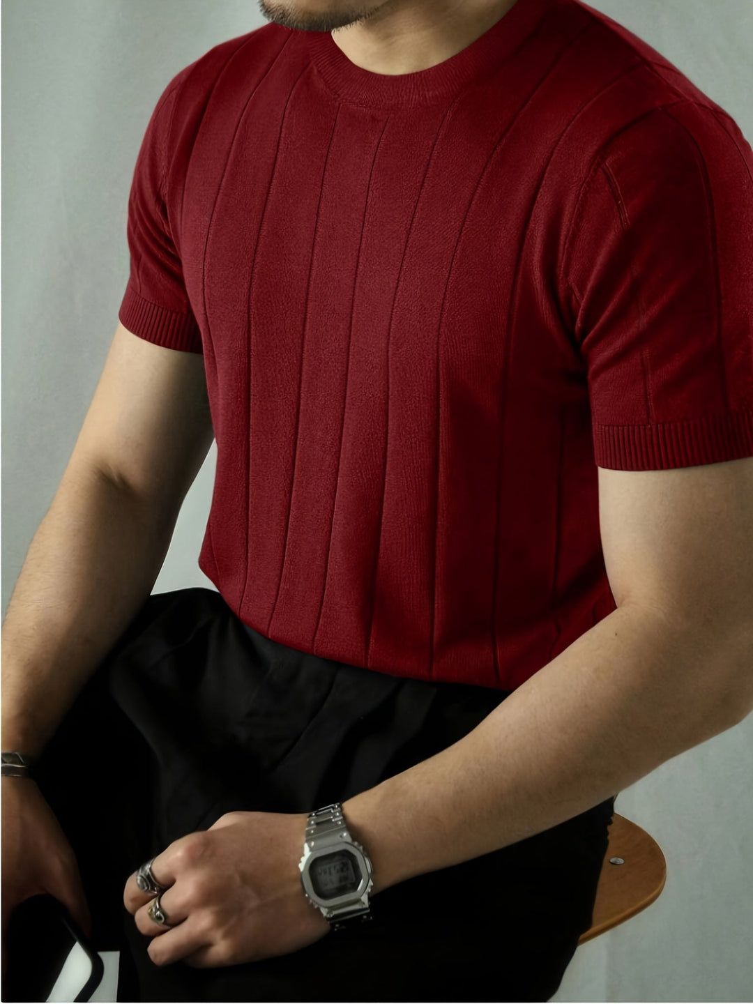 Trevor | Ribbed Short-Sleeve Knit Top