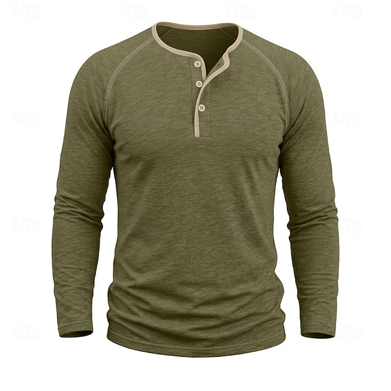 Owen | Classic Button Henley Shirt