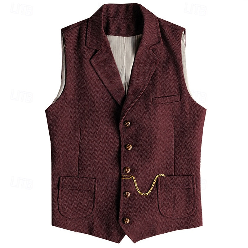 Desmond | Herringbone Tailored Waistcoat