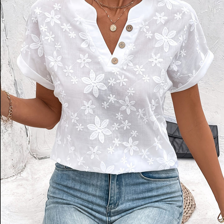 Lorraine | Floral V-Neck Blouse