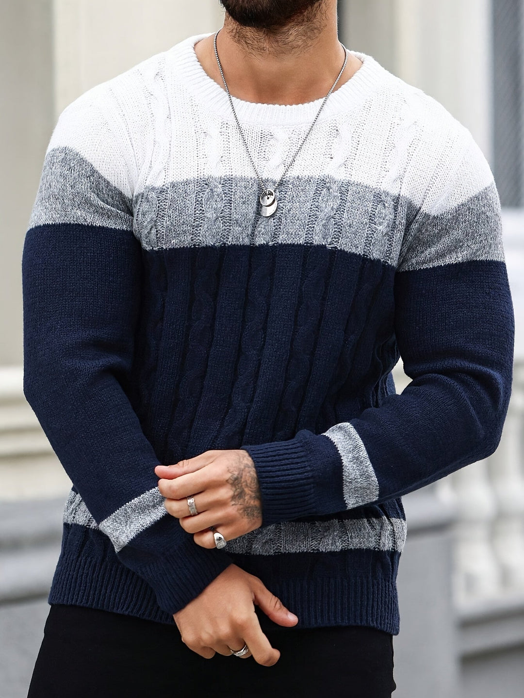 Nolan | Textured Cable-Knit Sweater