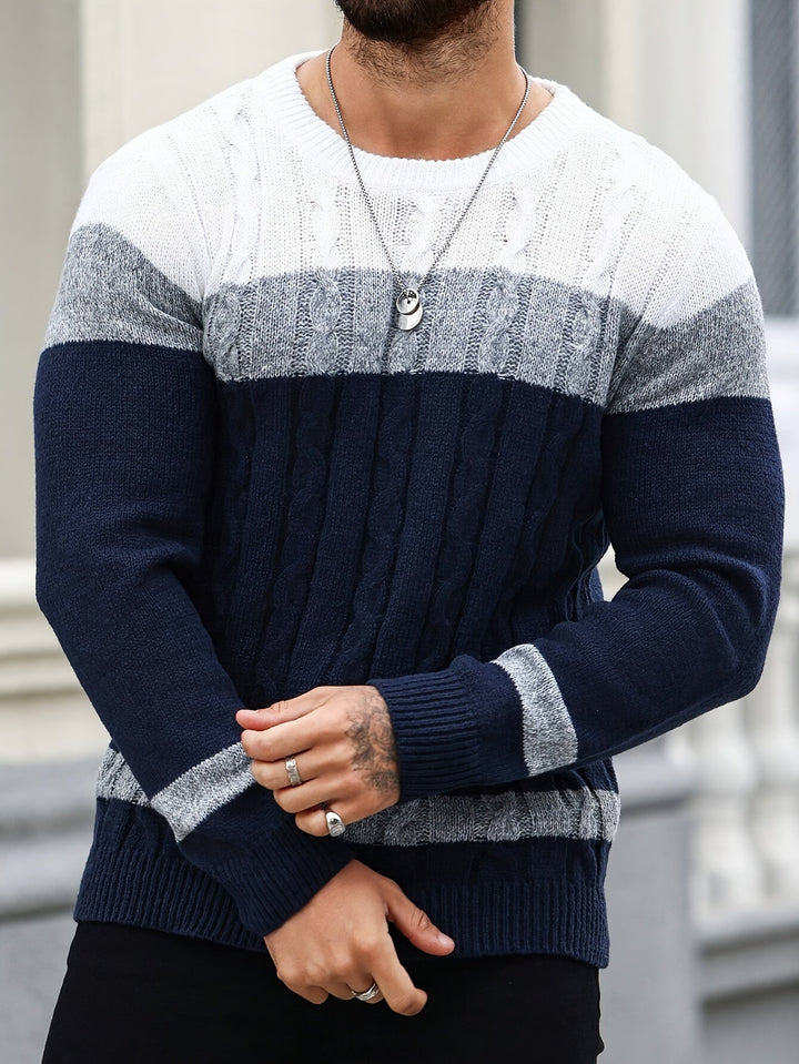 Ethan | Color Block Knit Sweater