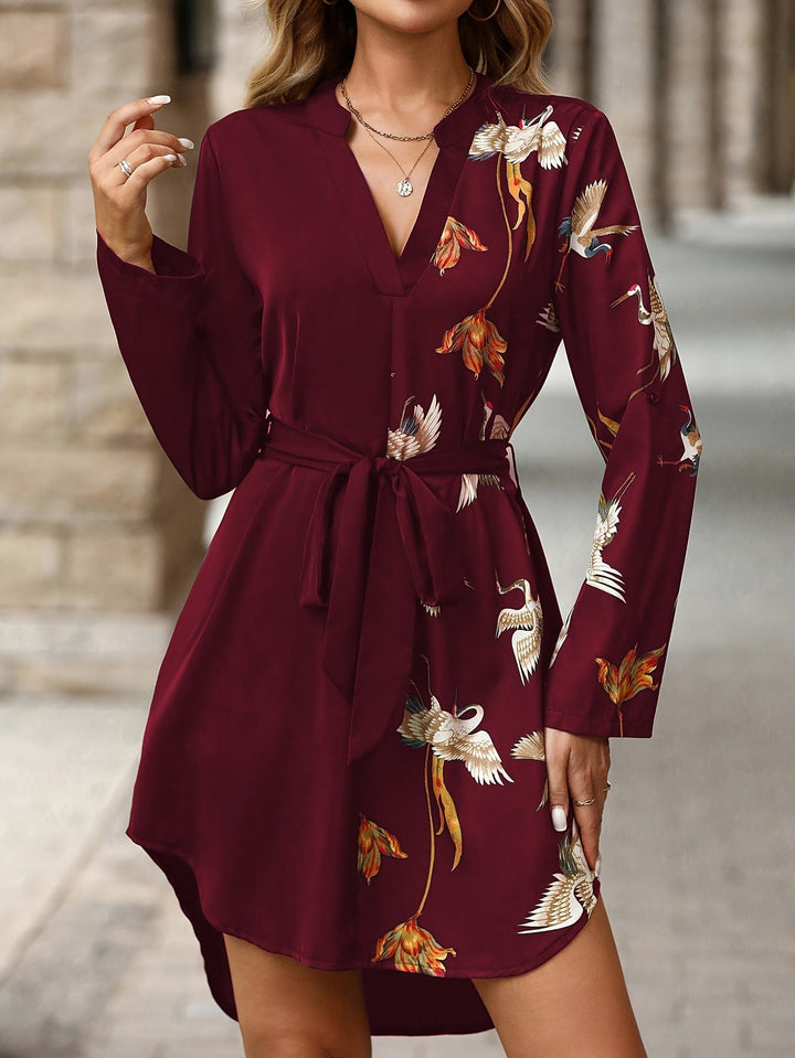 Gemma | Belted Print Shirt Dress