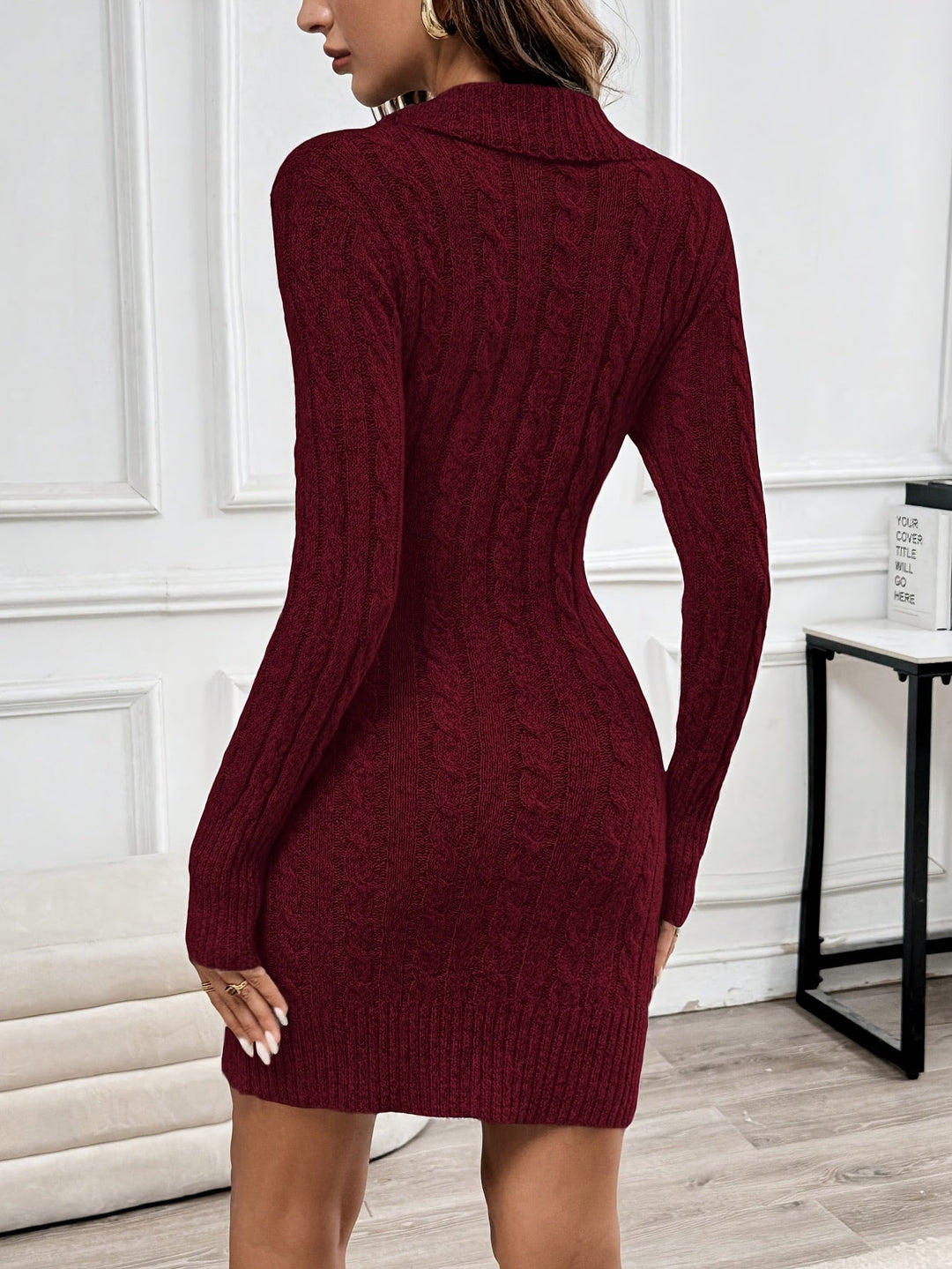 Loretta | Cable-Knit Halloween V-Neck Dress