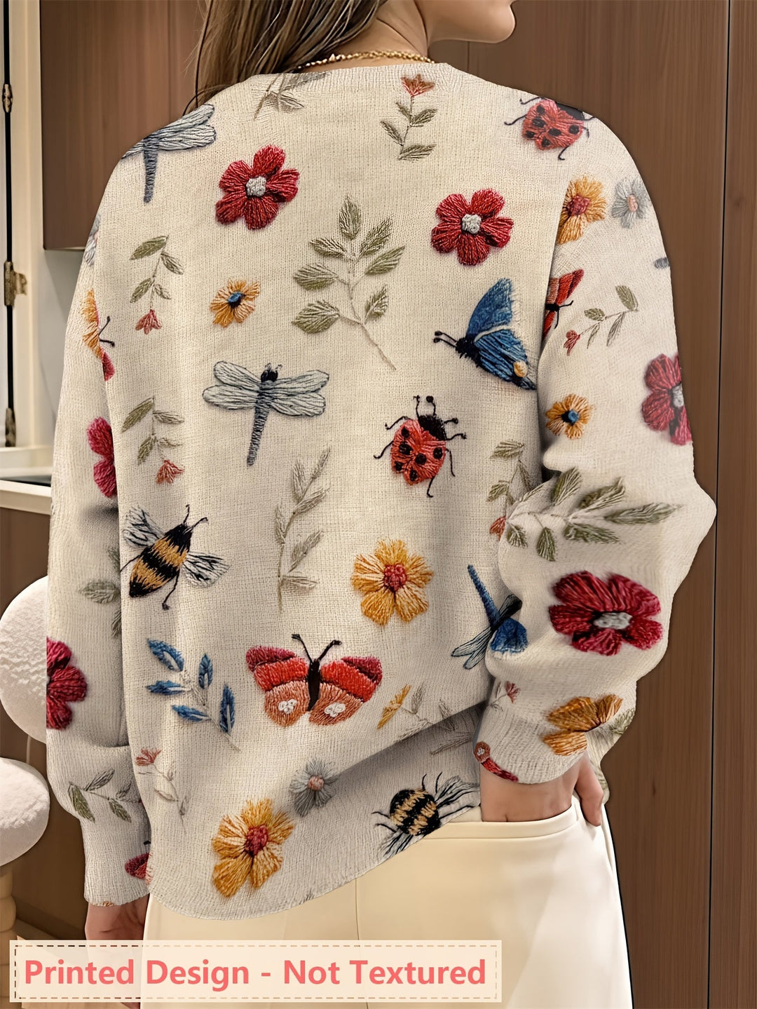 Elsie | Botanical Print Crewneck Sweater