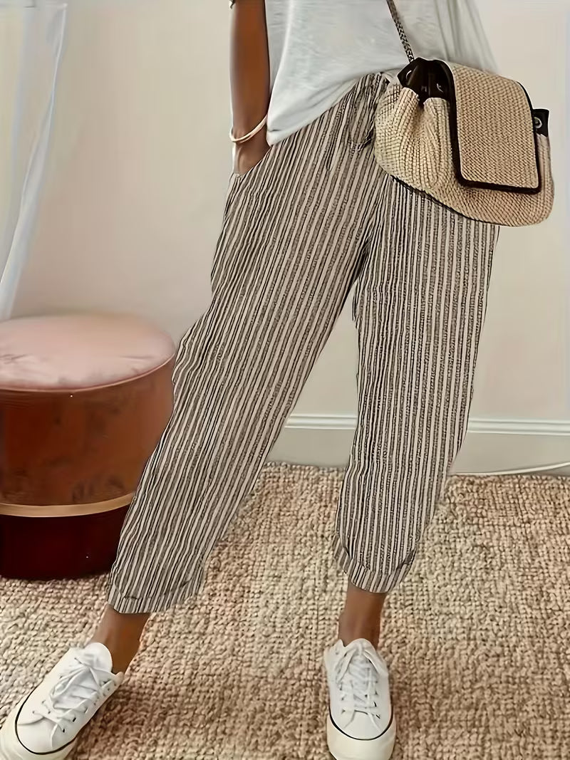 Marley | Striped Wide-Leg Casual Pants