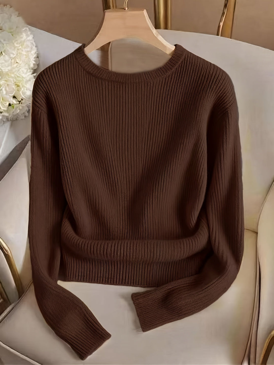 Gretchen | Ribbed Button-Cuff Sweater
