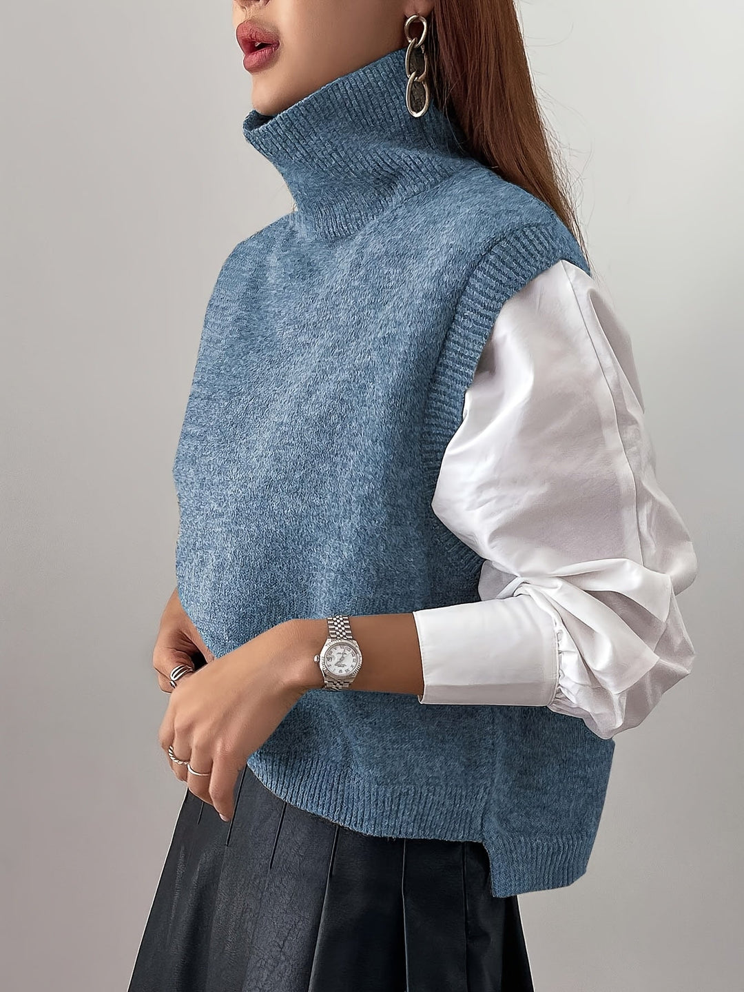 Farrah | High-Neck Sweater Vest