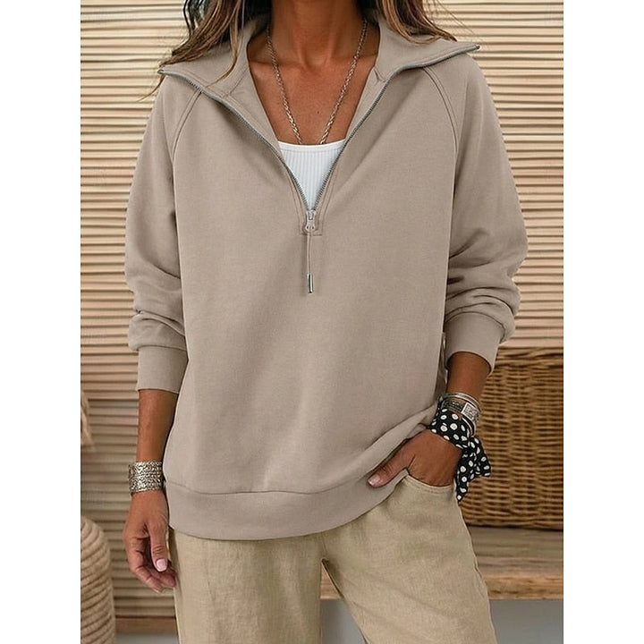 Cassandra | Quarter-Zip Lapel Sweatshirt