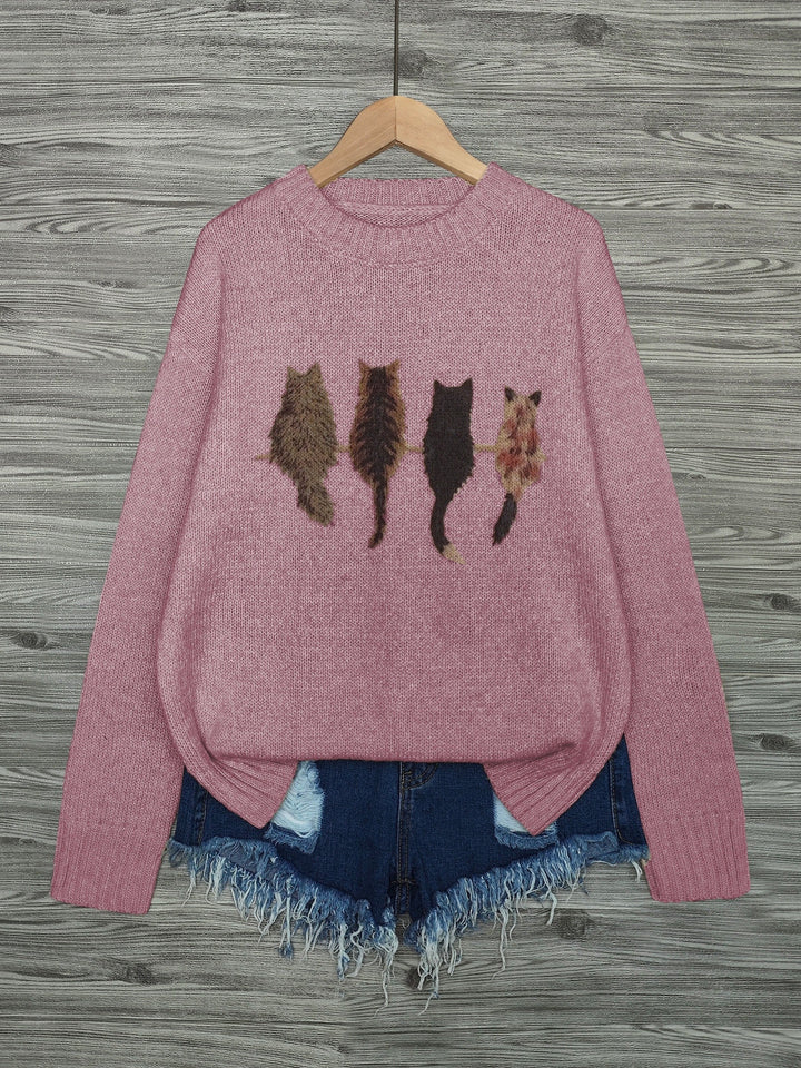 Tamara | Cozy Cat-Print Sweater
