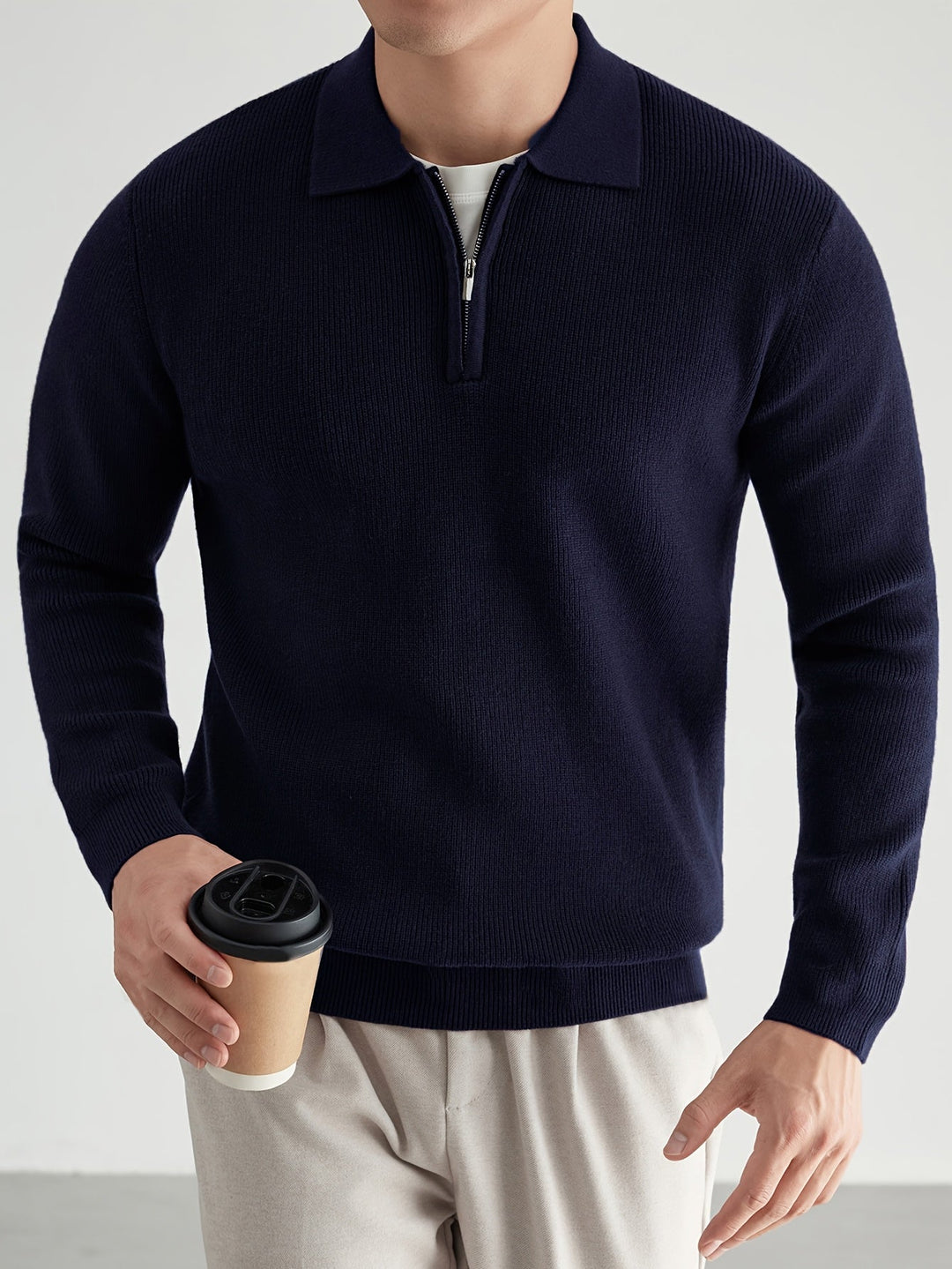 Donovan | Refined Quarter-Zip Polo Sweater