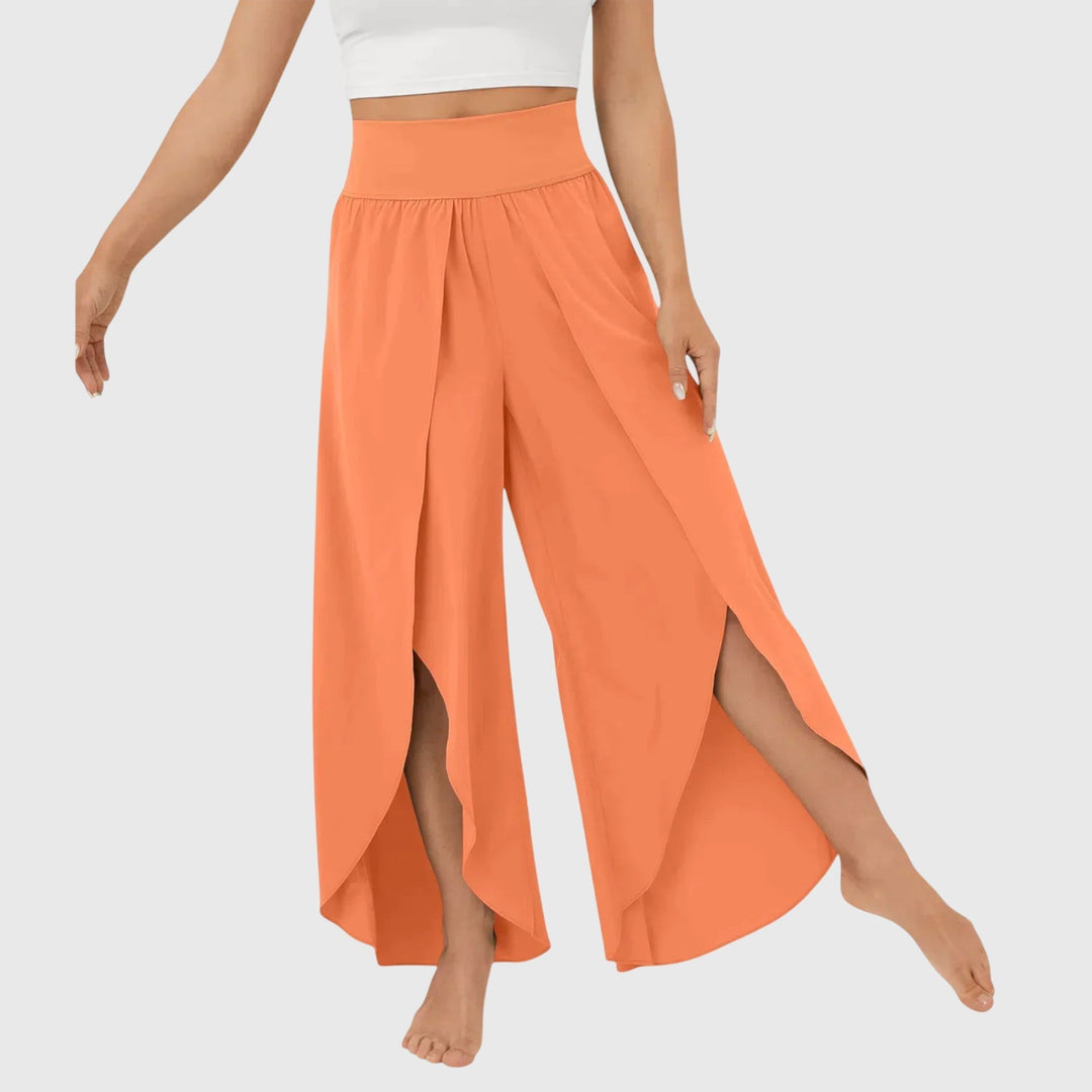 Delphina | Flowing Wide-Leg Split Pants