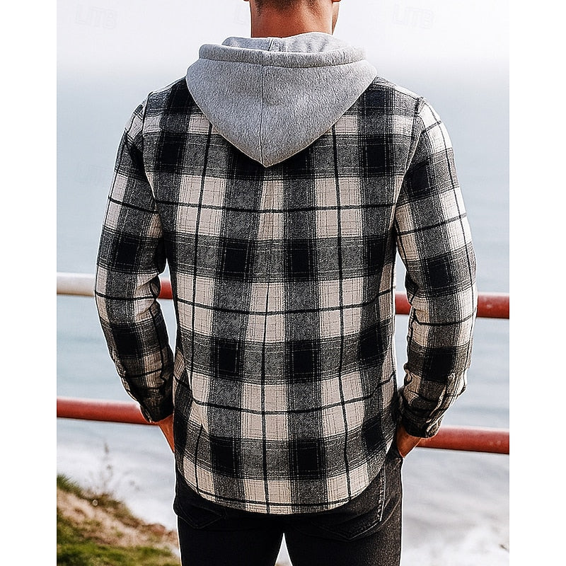 Emory | Rugged Hooded Plaid Shirt Jacket