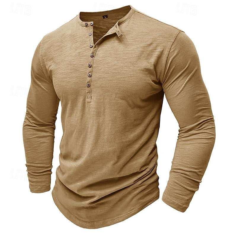 Ashton | Classic Long-Sleeve Henley Shirt