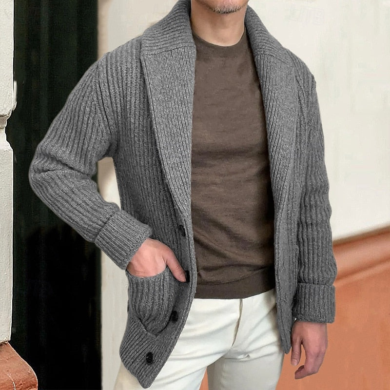 Bradley | Shawl Collar Ribbed Cardigan