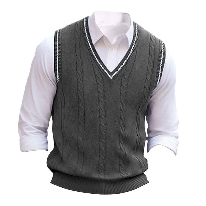 Oscar | Cable-Knit V-Neck Sweater Vest