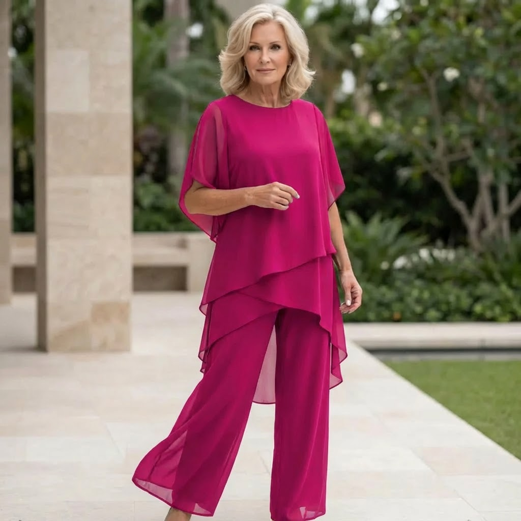 Valeria | Elegant Draped Palazzo Pants Set