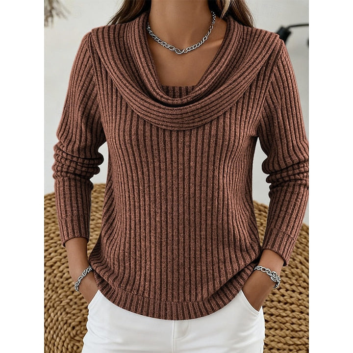 Isadora | Cowl-Neck Ribbed Top