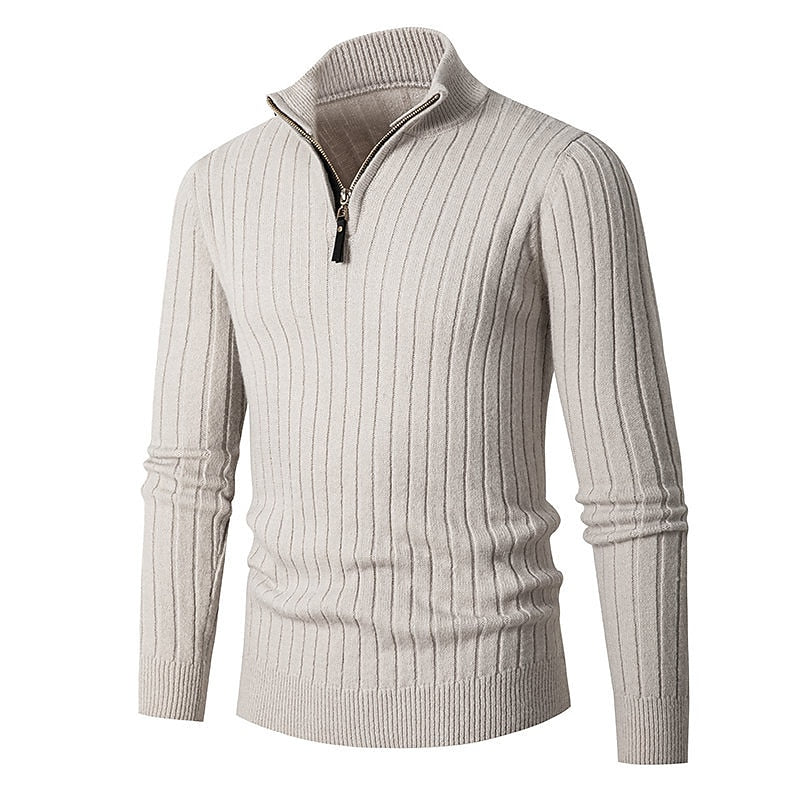 Gavin | Ribbed Quarter-Zip Sweater